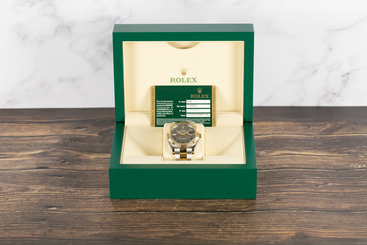 Rolex 116333 Datejust II SS/18k Slate Green 'Wimbledon' Dial