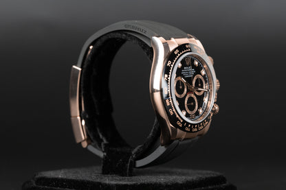 Rolex 116515 Daytona Oysterflex Rose Gold Black Diamond Dial