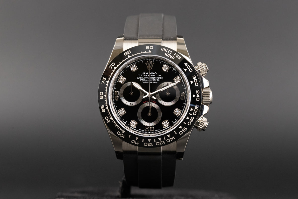 Rolex<br>116519LN Daytona Black Diamond Dial Oysterflex