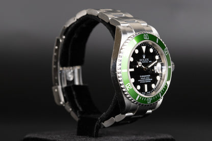 Rolex 16610LV Submariner 'Kermit' Flat Four