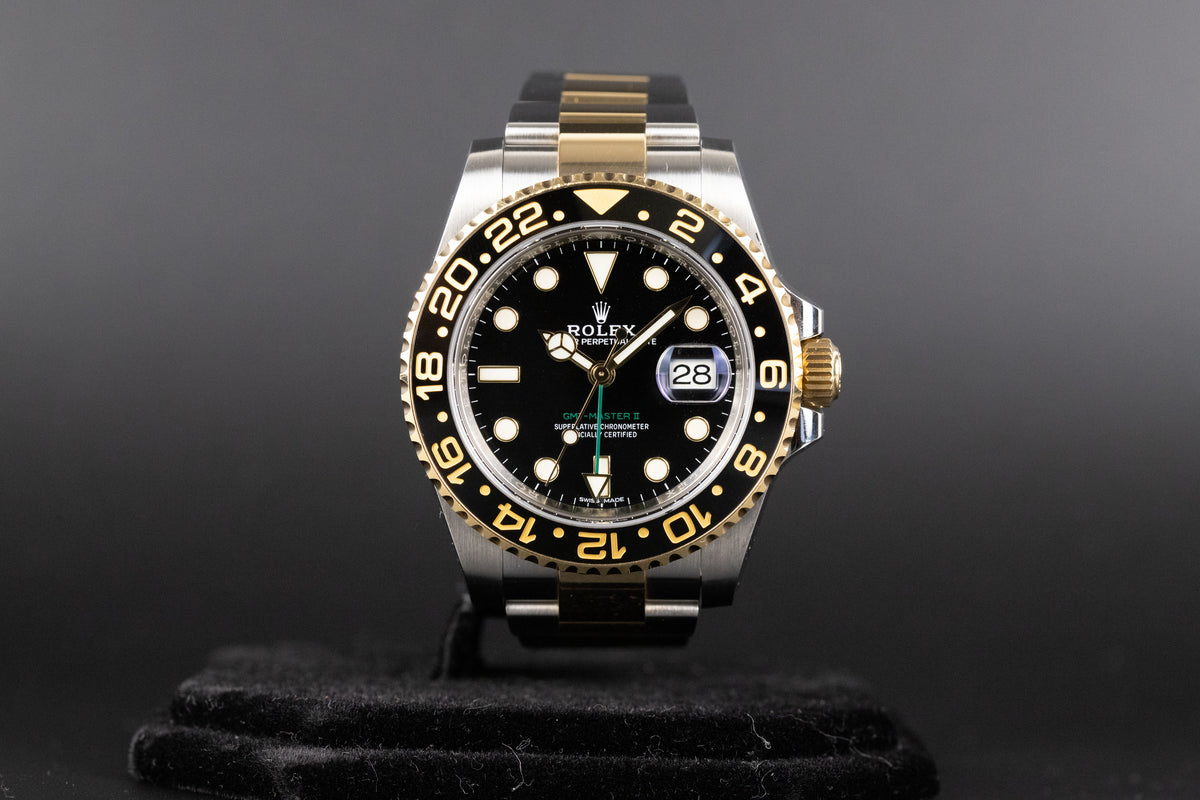 Rolex<br>116713LN GMT Master II SS/18k Black Dial