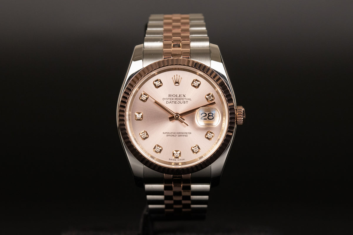 Rolex<br>116231 Datejust 36 SS/RG Sundust Diamond Dial