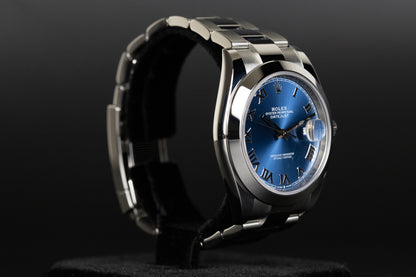 Rolex 126300 Datejust 41 Blue Roman Numeral Dial