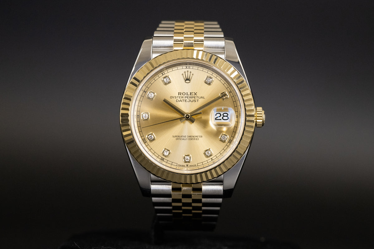 Rolex<br>126333 Datejust 41 18k/SS Champagne Diamond Dial