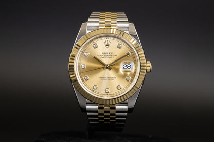 Rolex<br>126333 Datejust 41 18k/SS Champagne Diamond Dial