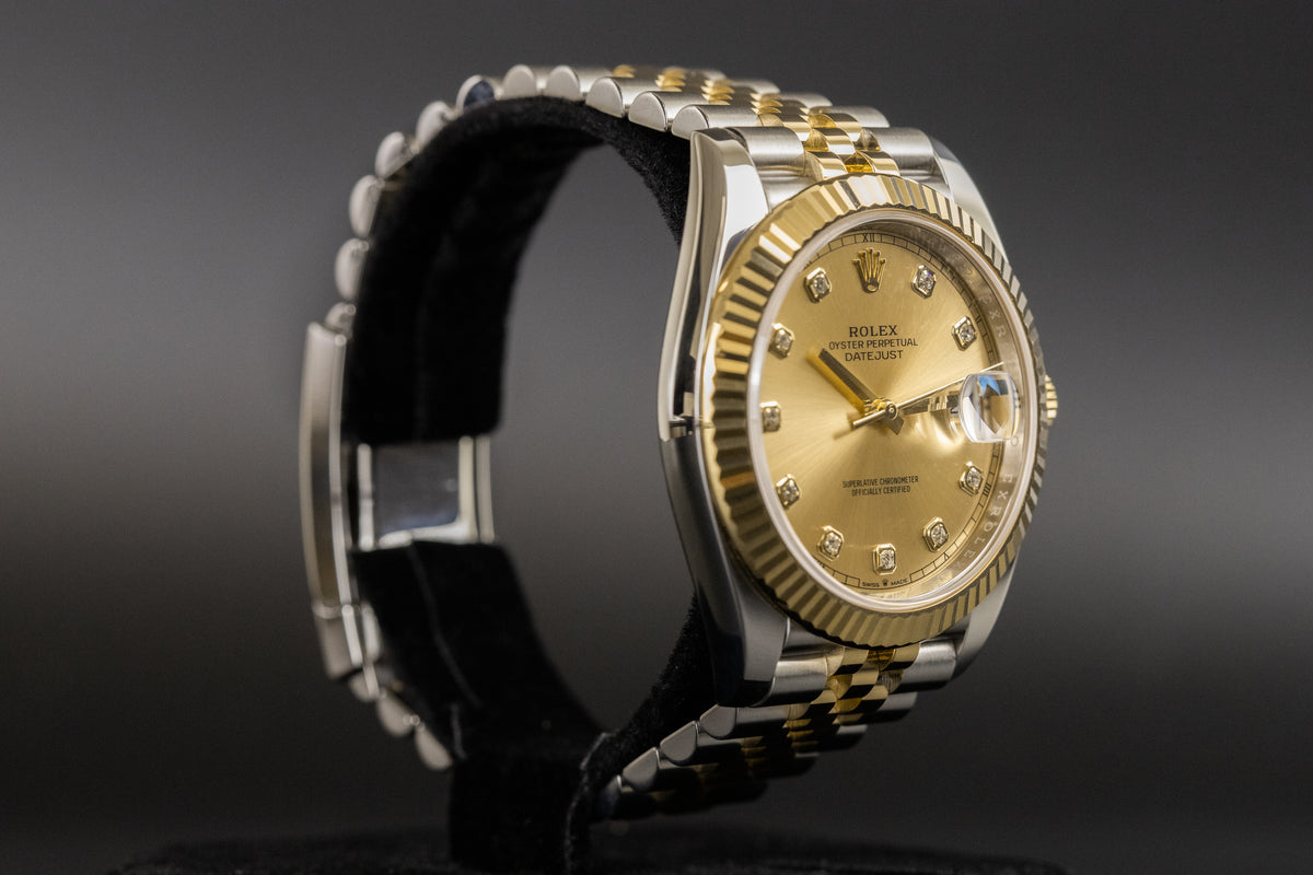 Rolex<br>126333 Datejust 41 18k/SS Champagne Diamond Dial