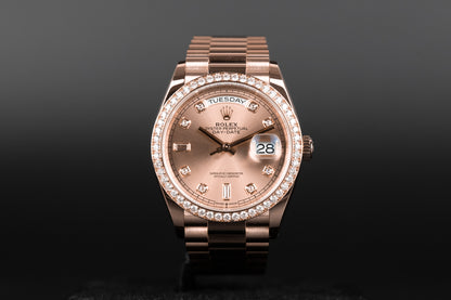 Rolex 128345RBR Day-Date 36 Diamond Bezel Diamond Dial