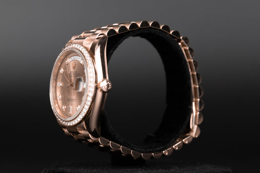 Rolex 128345RBR Day-Date 36 Diamond Bezel Diamond Dial