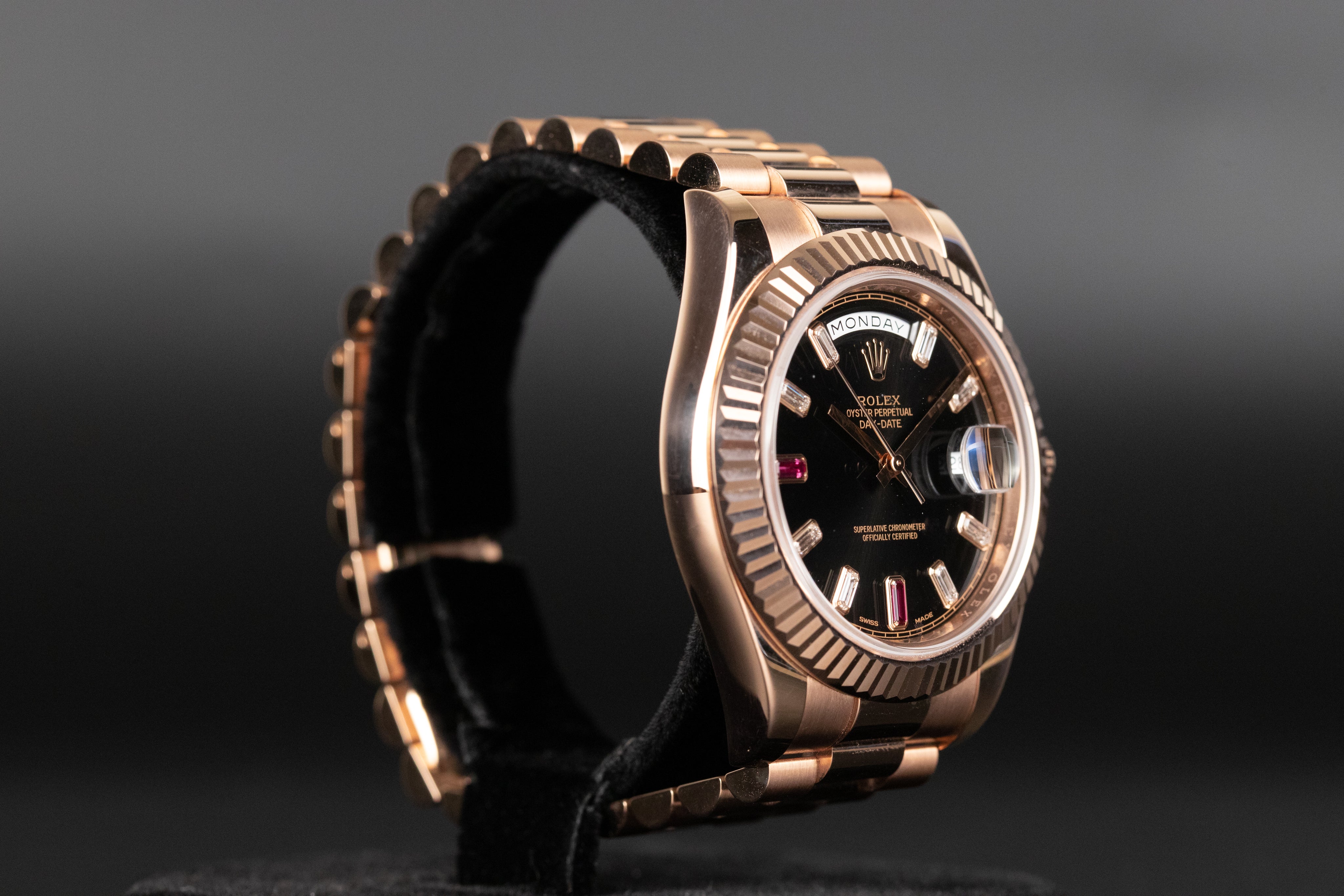 Rolex day date rose gold 2025 ruby