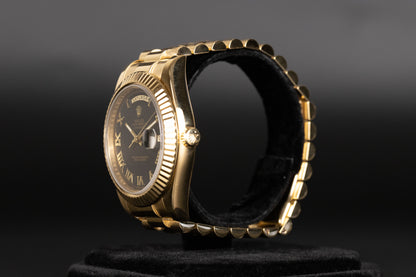 Rolex 218238 DayDate II Black Roman Numeral Dial