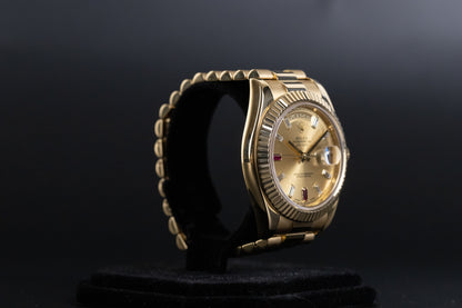 Rolex 218238 DayDate II Champagne Ruby Dial