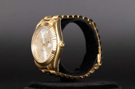 Rolex 218238 DayDate II Silver Roman Numeral Dial New Old Stock