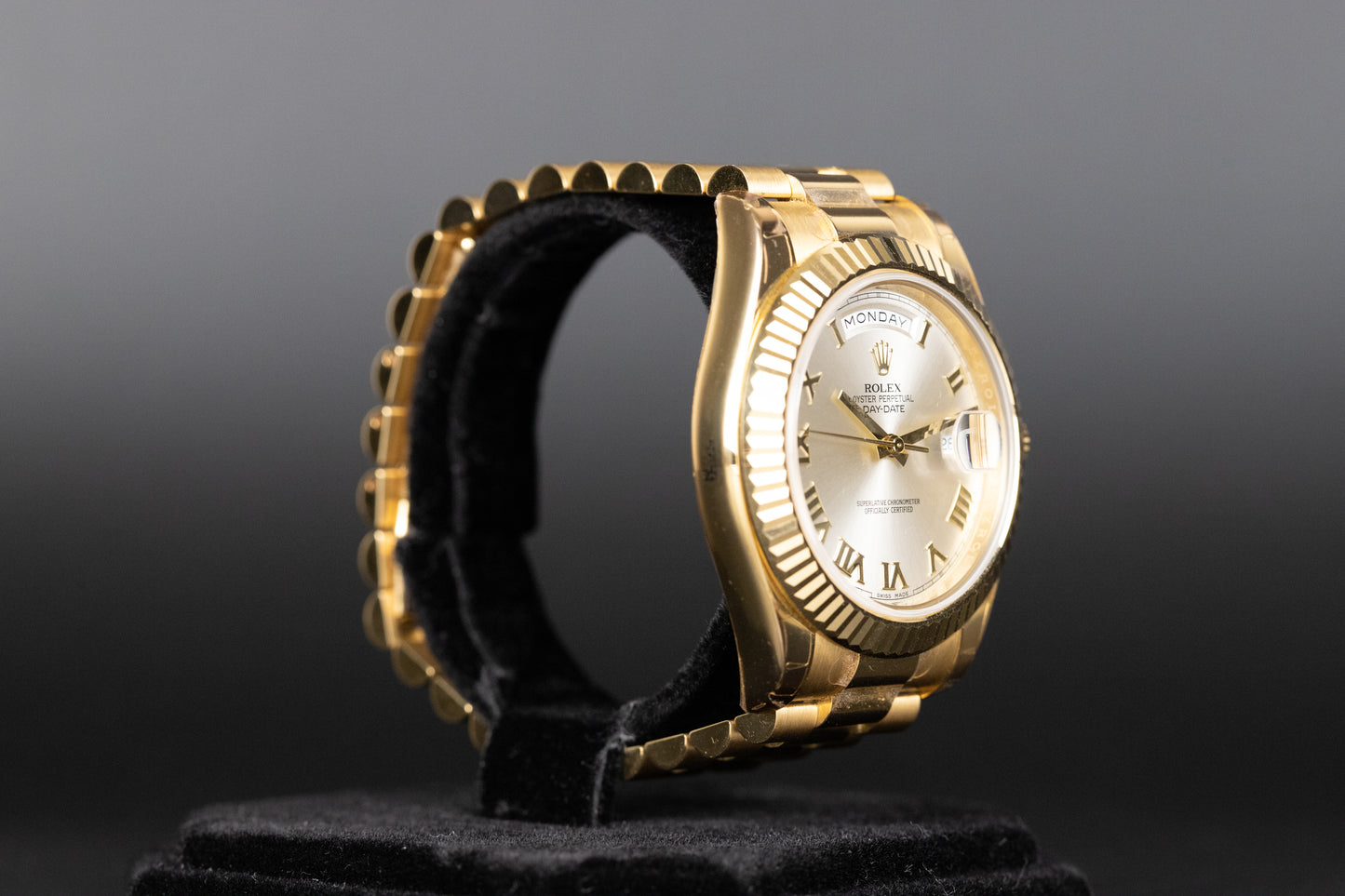 Rolex 218238 DayDate II Silver Roman Numeral Dial New Old Stock