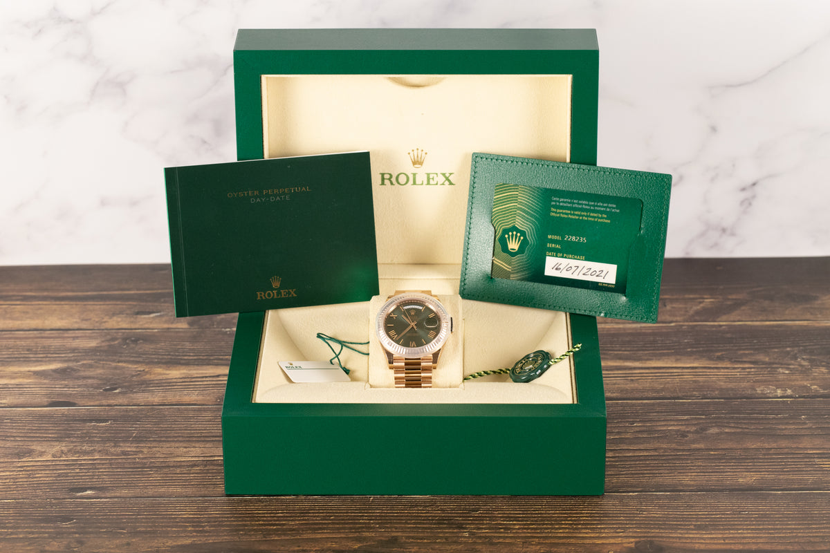 Rolex<br>228235 DayDate 40 Olive Green Dial