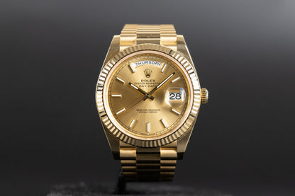 Rolex 228238 DayDate 40 Champagne Index Dial