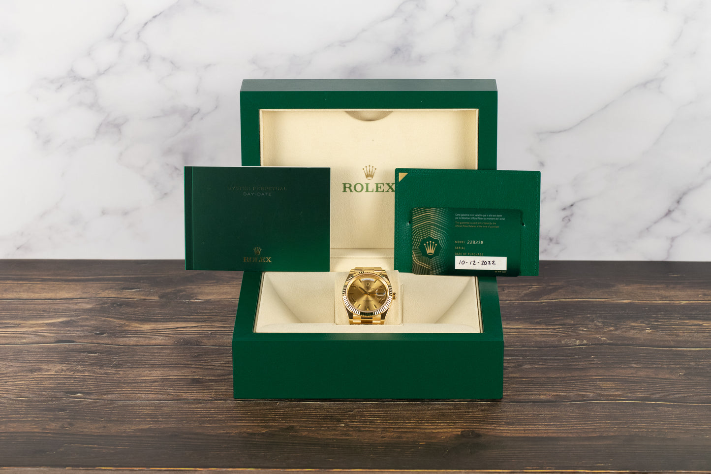 Rolex 228238 DayDate 40 Champagne Roman Numeral Dial