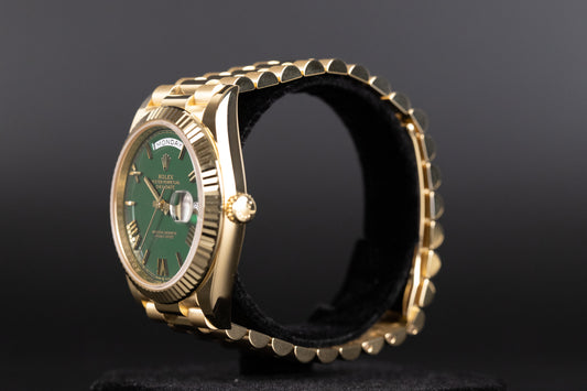 Rolex 228238 DayDate 40 Green Roman Numeral Dial
