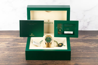 Rolex 228238 DayDate 40 Green Roman Numeral Dial