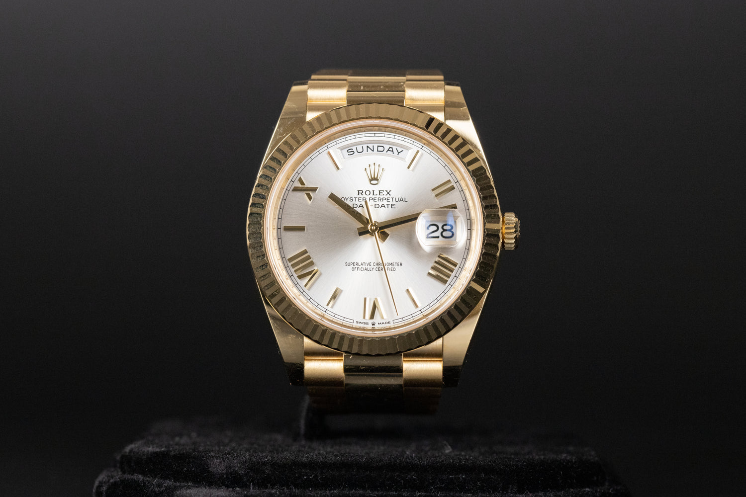 Rolex 228238 DayDate 40 Silver Roman Numeral Dial