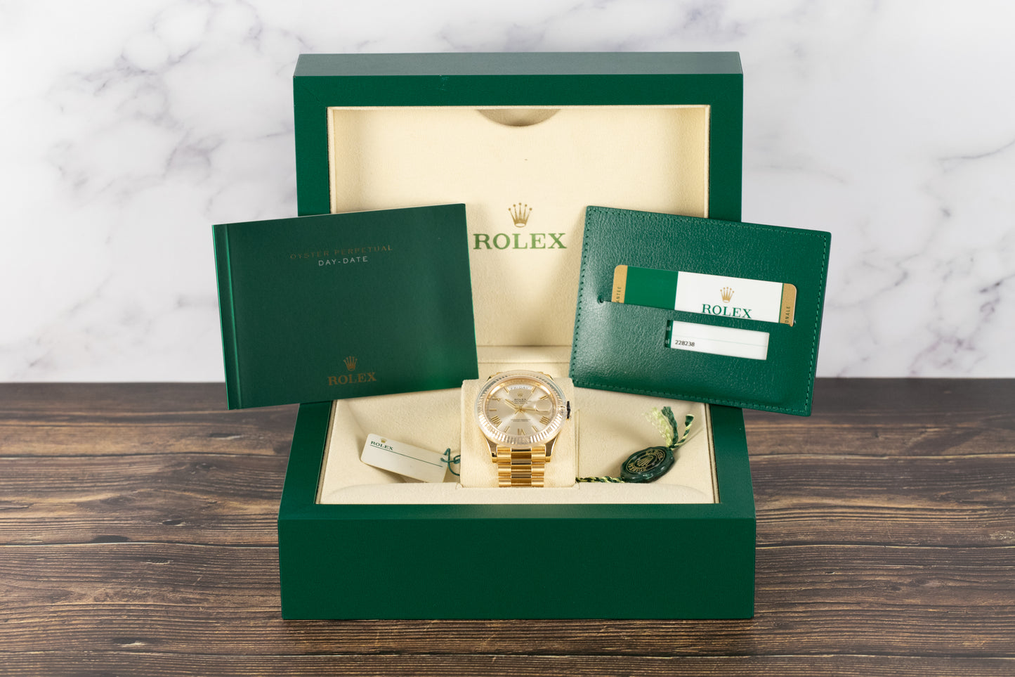 Rolex 228238 DayDate 40 Silver Roman Numeral Dial