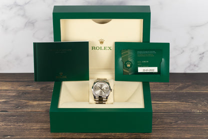 Rolex<br>228239 DayDate 40 Silver Baguette Diamond Dial