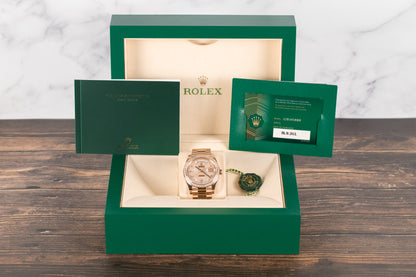 Rolex 228345RBR DayDate 40 Rose Gold Pave Diamond Dial Diamond Bezel