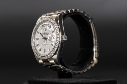 Rolex 228349RBR DayDate 40 White Gold Diamond Bezel Meteorite Diamond Dial